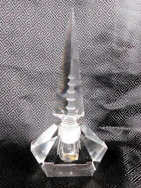 Cut Crystal Perfume Bottle with Tall Stopper # 25246
